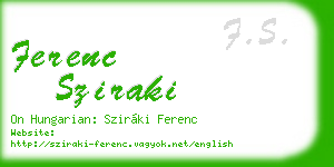 ferenc sziraki business card